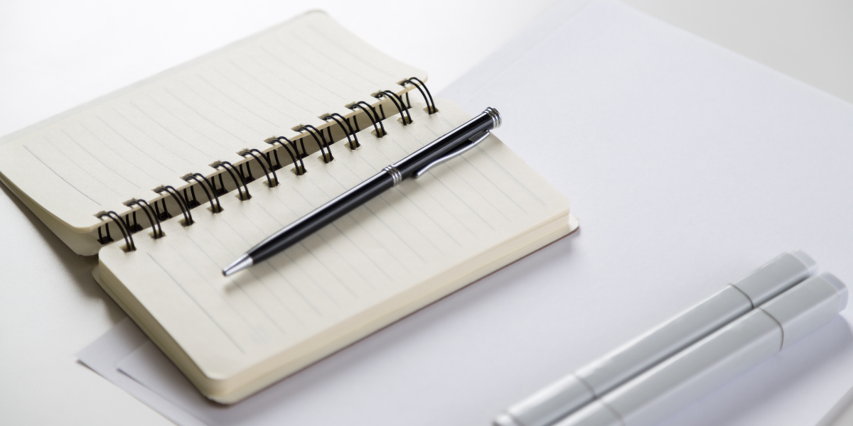 Notepad and pen